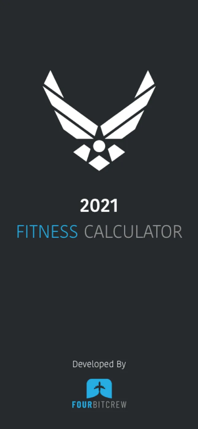 Air Force Fitness Test Calculator splash screen